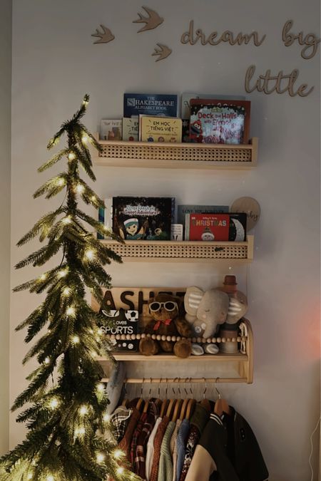 Christmas tree and book shelves for baby room and nursery 

#LTKbaby #LTKSeasonal #LTKHoliday