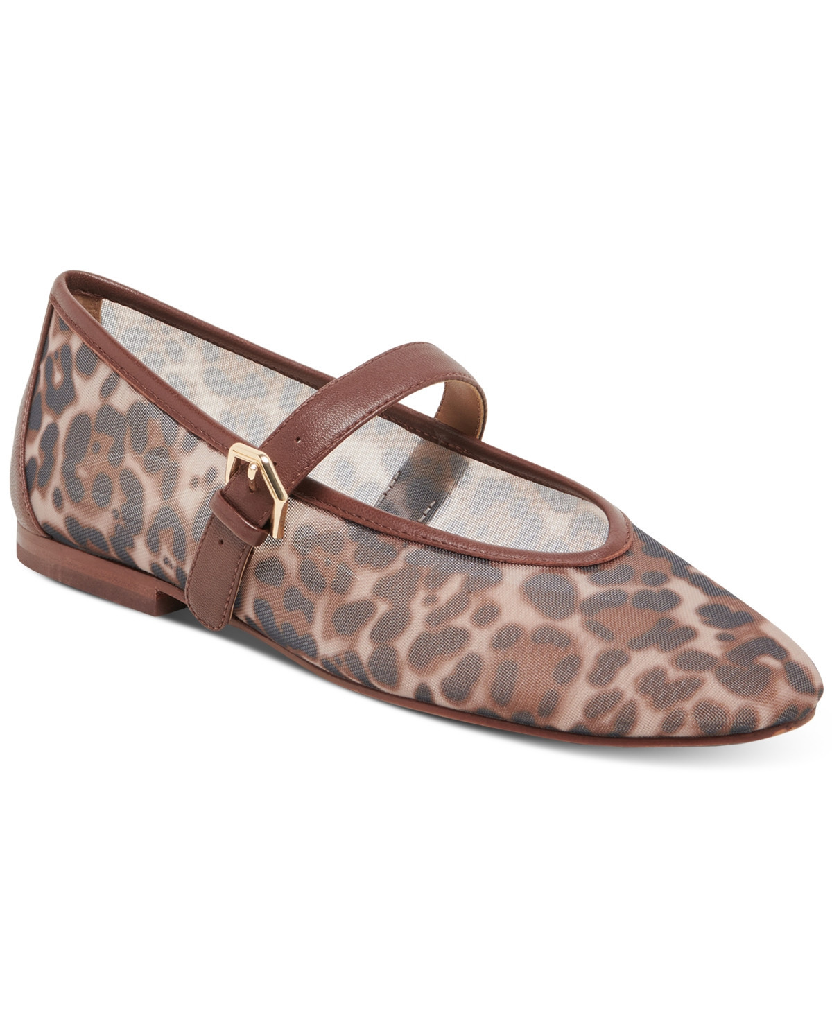 Dolce Vita Women's Roslyn Mesh Mary Jane Flats - Brown Leopard Mesh | Macy's
