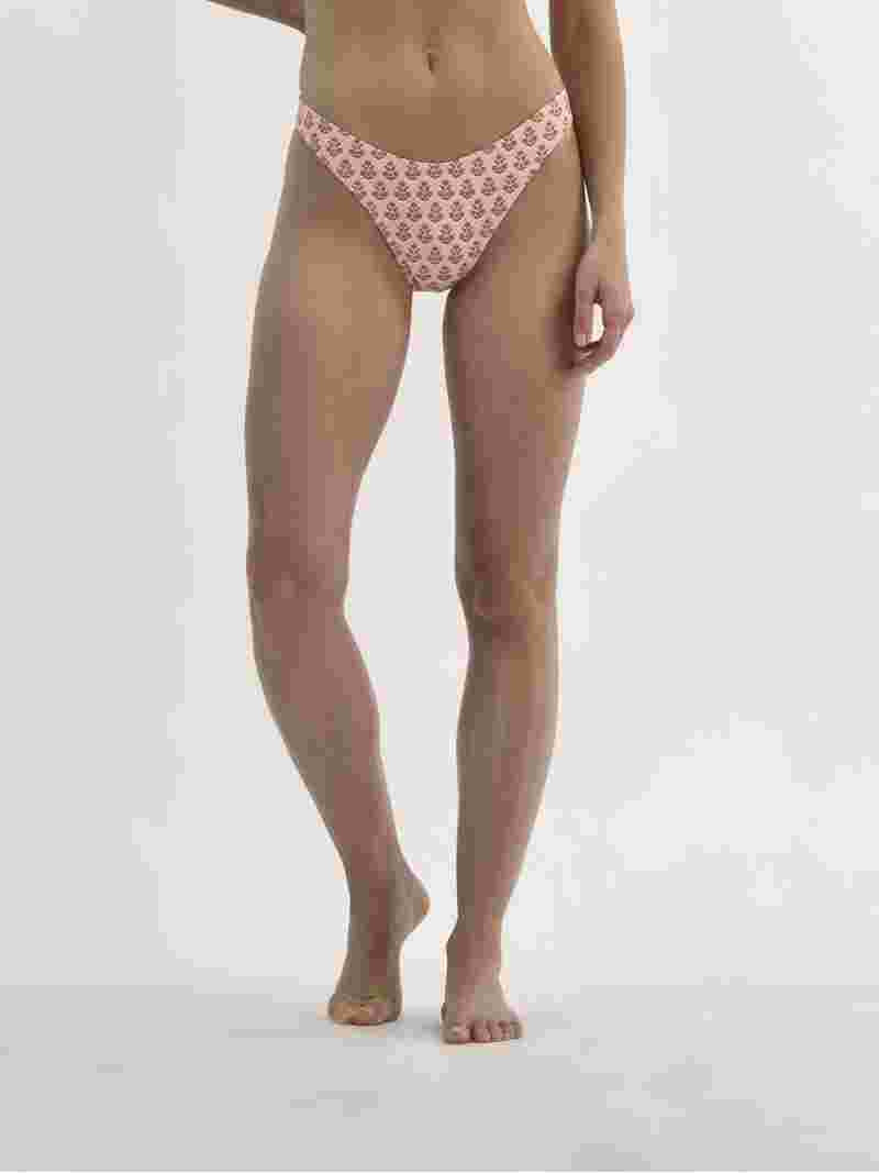 No Boundaries Pink Palms High Cut Bikini Swim Bottoms, Women's | Walmart (US)