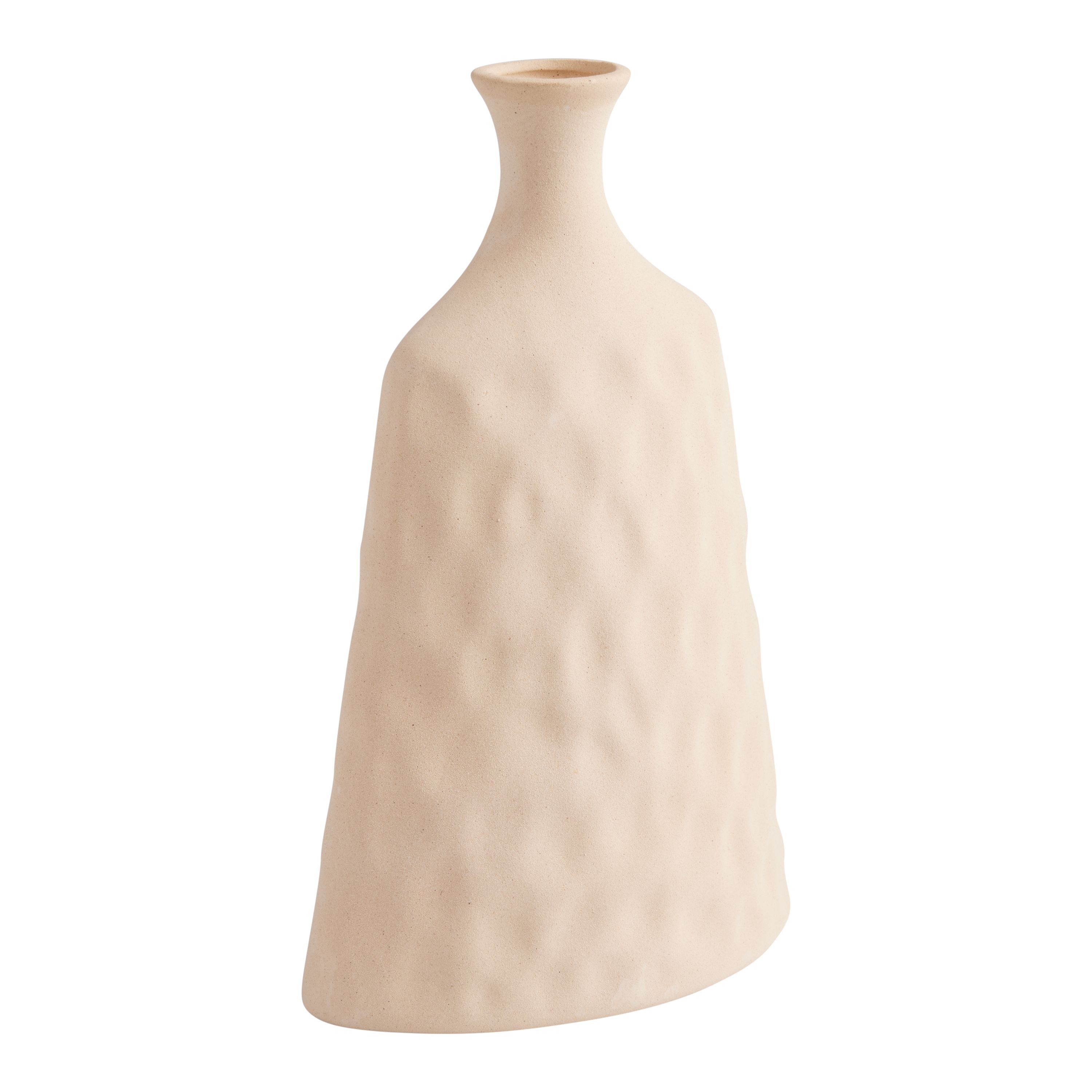 Medium Natural Textured Hammered Ceramic Vase | World Market