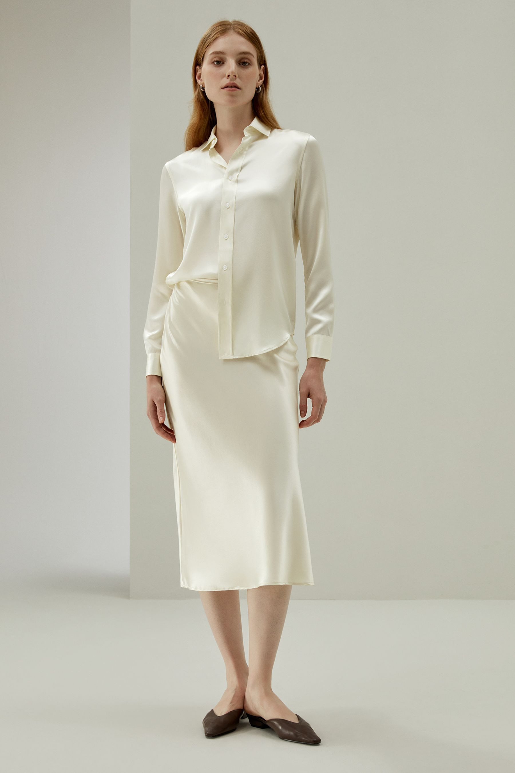 Minimalist Aesthetic Silk Poppy Skirt | LilySilk