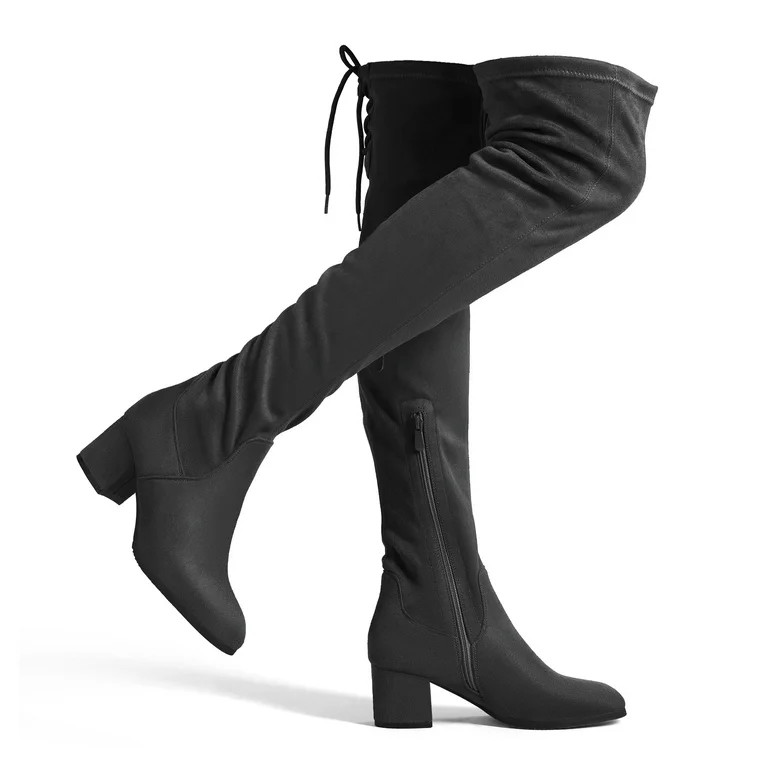 DREAM PAIRS Women's Over The Knee Thigh High Chunky Heel Boots Long Stretch Sexy Fall Boots LAURE... | Walmart (US)