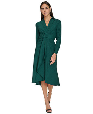 Women's Pull-On Long-Sleeve A-Line Dress | Macy's
