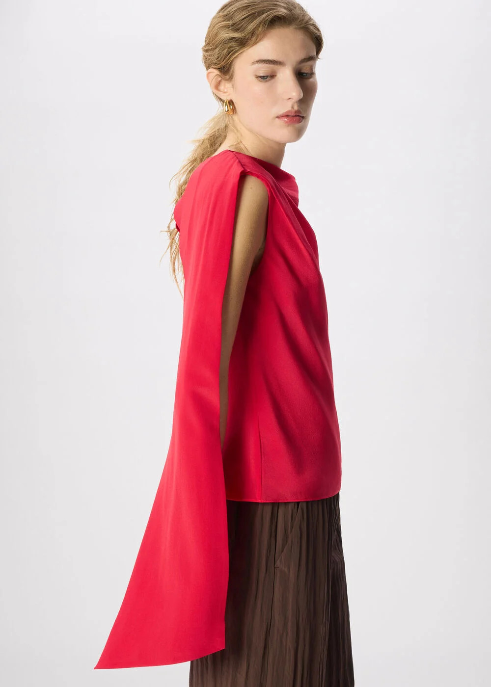 Red Cowl Neck Silk Drape Top | WHISTLES | Whistles UK | | Whistles
