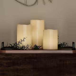 Lavish Home 6 in. H White LED Flameless Candle (3-Pack) 72-0030W | The Home Depot