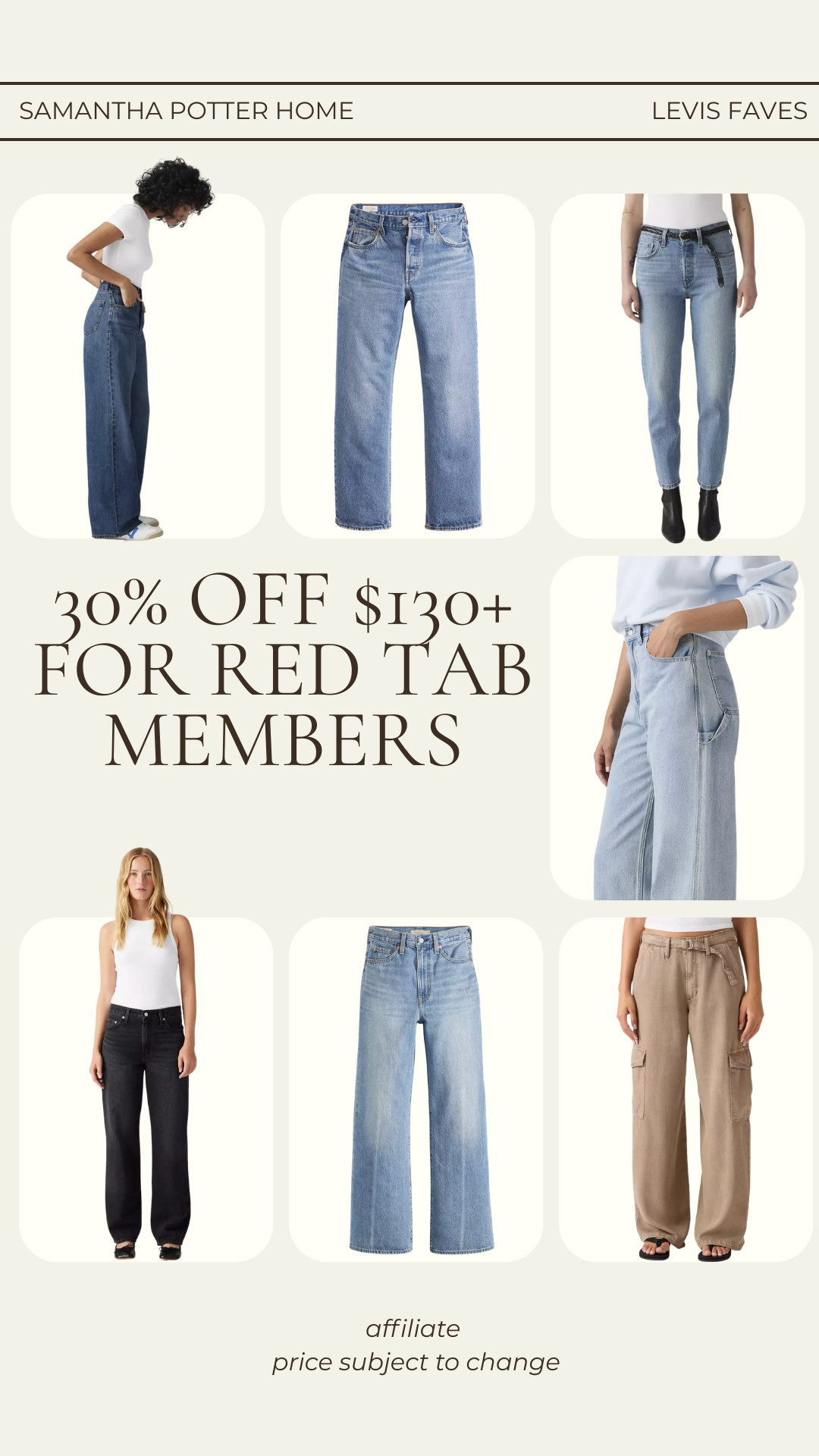 Levi’s 30% off $130+ for red tab members  

 #LTKcanada #LTKjeans #LTKsale