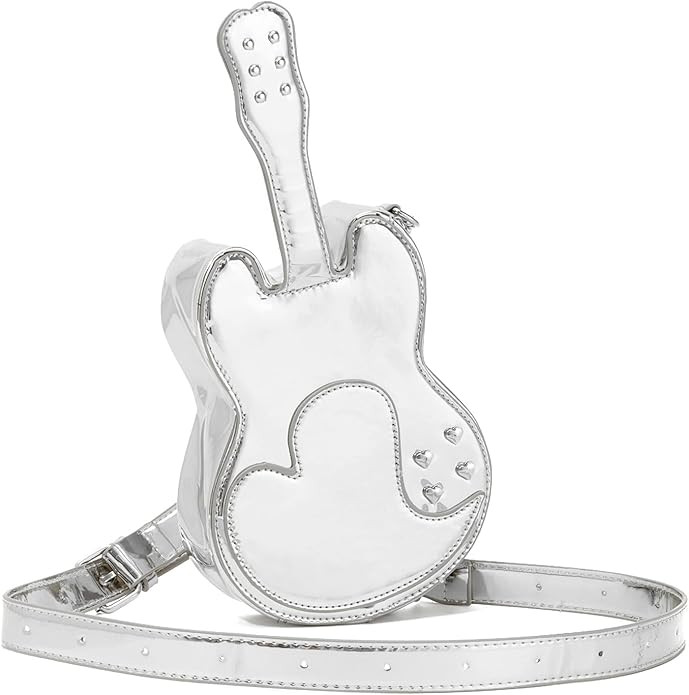 SUKUTU Women Guitar Shaped Shoulder Bag Creative Music Sparkly Leather Novelty Crossbody Bags Han... | Amazon (US)