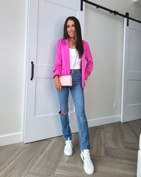 ❤️🩷amazing blazers in the viral scuba fabric. This blazer is one of my favs and I own in other colors, sz xs
Bodysuit sz small, jeans sz 25, short
Sneakers tts, pink Gucci mini bag 🩷
Start of video.,Leggings perf tunic sz small, leggings sz small, Nikes tts, outfit idea as workwear, date night or casual and sporty with the kids
#ltku

#LTKfindsunder50 #LTKover40 #LTKSeasonal