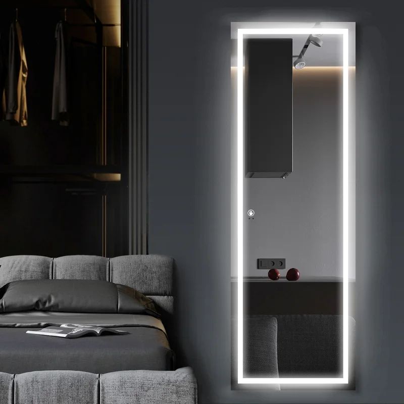 Stig 65"x22" LED Full Length Dressing Mirror with Body Induction Dimmable Function and Adjustable... | Wayfair North America