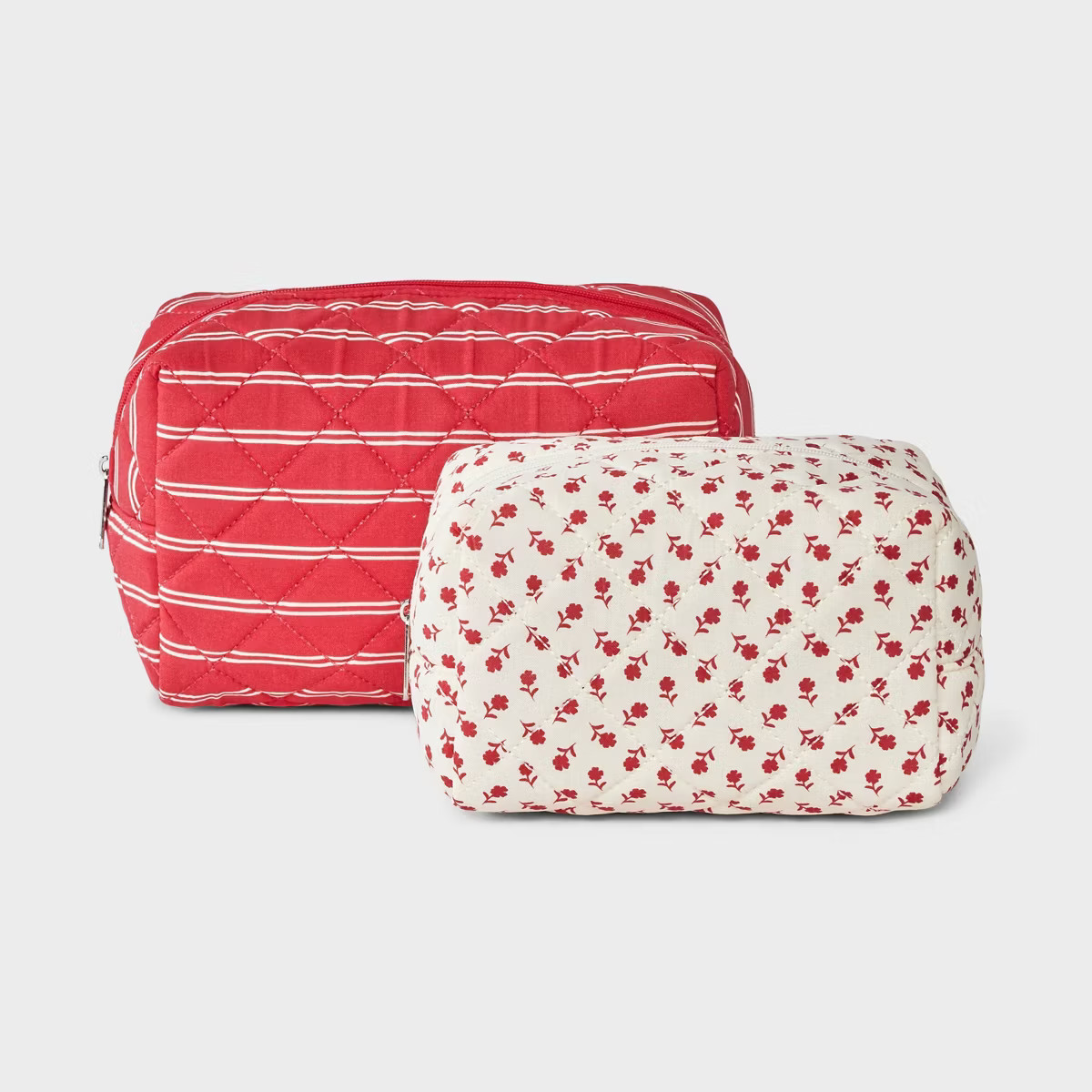Girls' 2pk Quilted Floral Cosmetic Bag - art class™ Red | Target