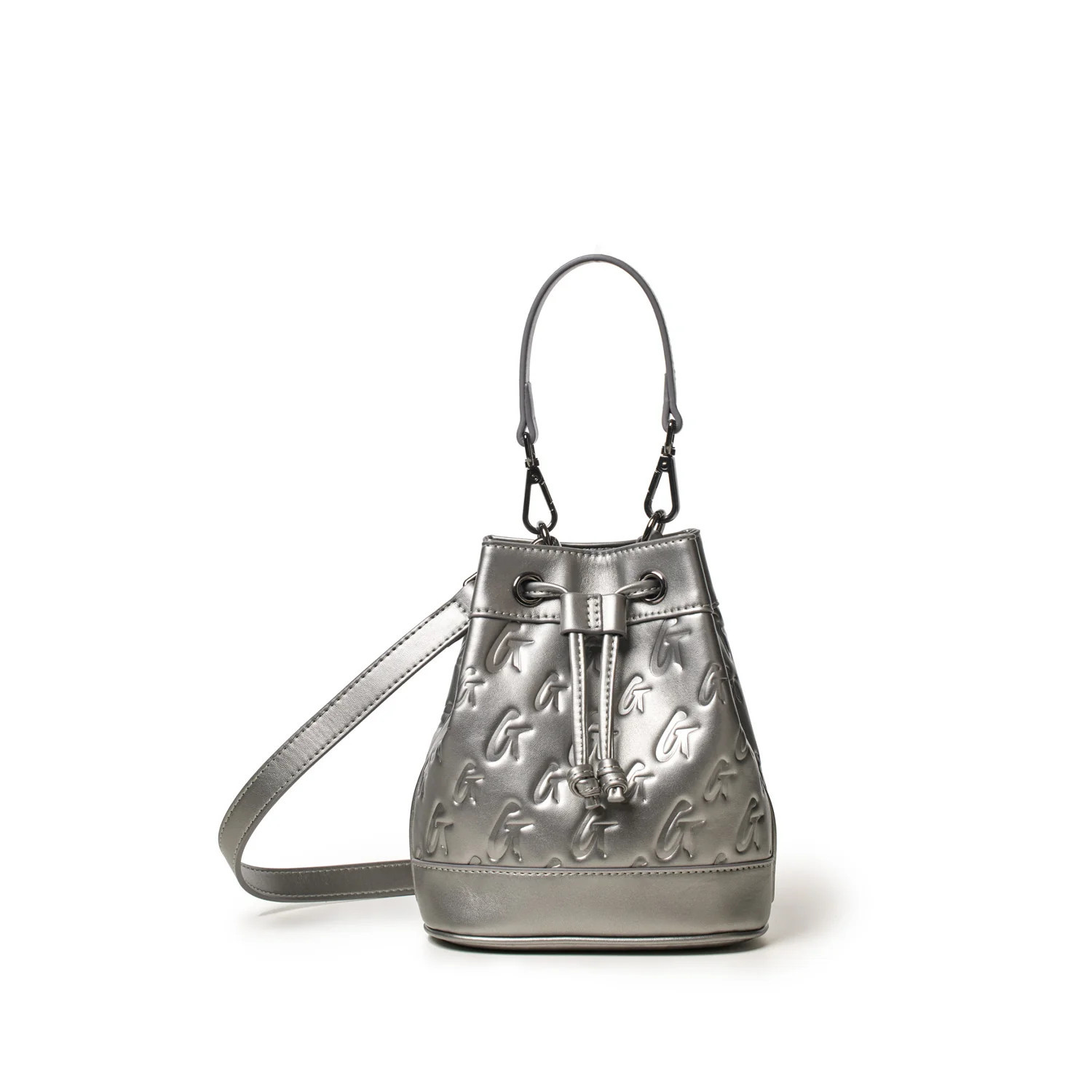 MINI MONOGRAM BUCKET BAG - PLATINUM | Glam-Aholic Lifestyle