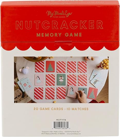 My Mind's Eye Nutcracker Holiday Memory Game Favor – 20 Nutcracker-Themed Game Cards with Gold ... | Amazon (US)