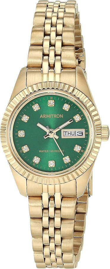 Armitron Women's Day/Date Crystal Accented Dial Metal Bracelet Watch, 75/2475 | Amazon (US)