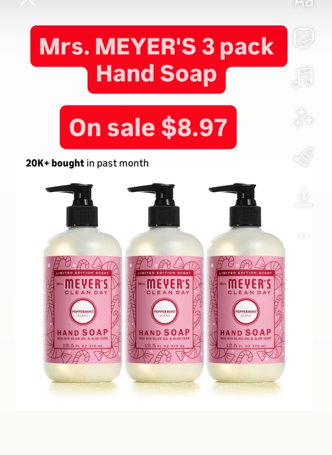 On sale - Mrs. MEYER'S CLEAN DAY Liquid Hand Soap pack of 3 

#LTKHoliday #LTKGiftGuide #LTKCyberWeek