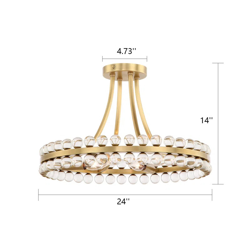 Jackeline 8 - Light 24'' Chandelier Style Circle Semi Flush Mount | Wayfair North America