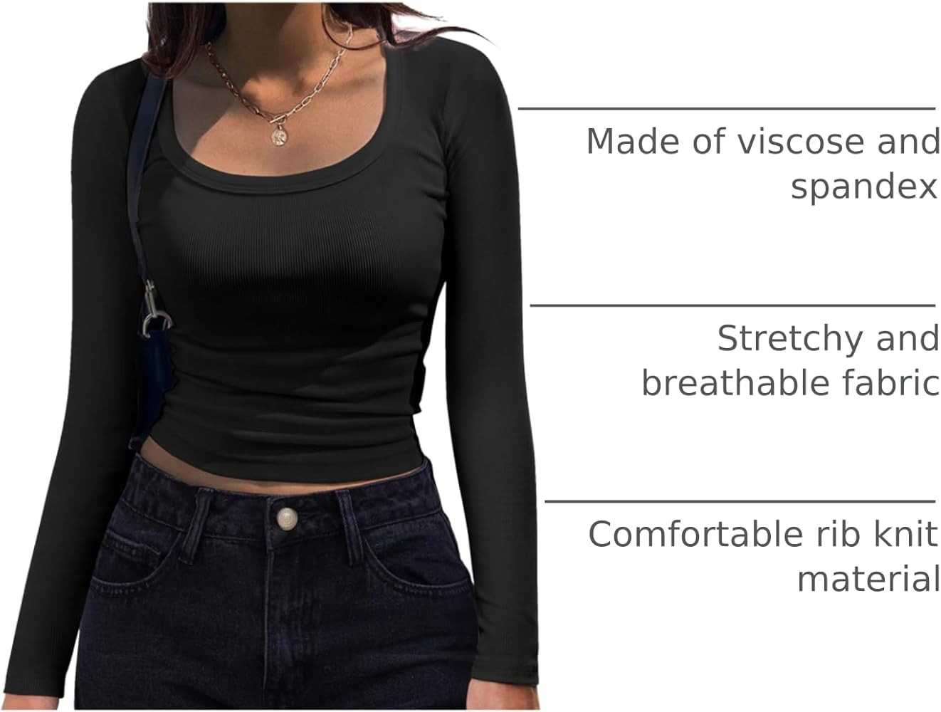 Zeagoo Women's Long Sleeve Scoop Neck Shirts Casual Slim Fit Rib Knit Tops Summer Fall Basic Busi... | Amazon (US)