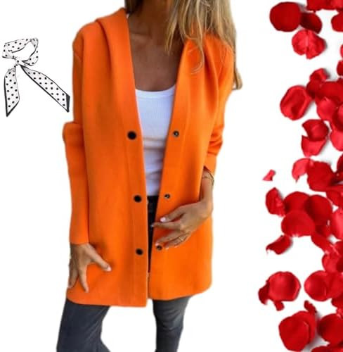 Casual Single Breasted Hooded Jacket,Trench Coat for Women 2024, Long Sleeve Lapel Button Up Long... | Amazon (US)