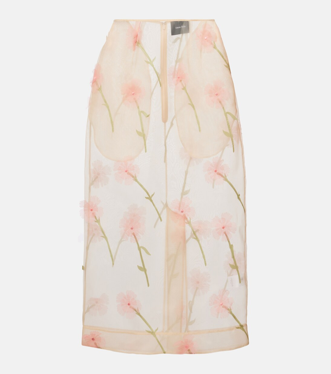 Floral-appliqué organza pencil skirt | Mytheresa (US/CA)