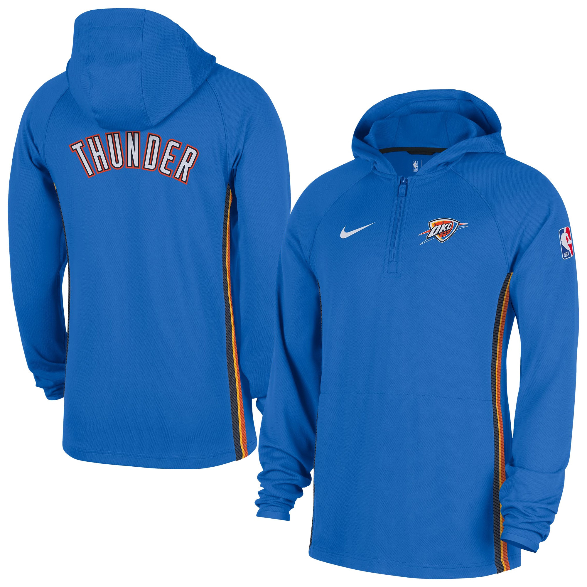 Oklahoma City Thunder Nike Authentic On Court Zone Quarter-Zip Dri-FIT Hoodie Jacket - Blue | Fanatics