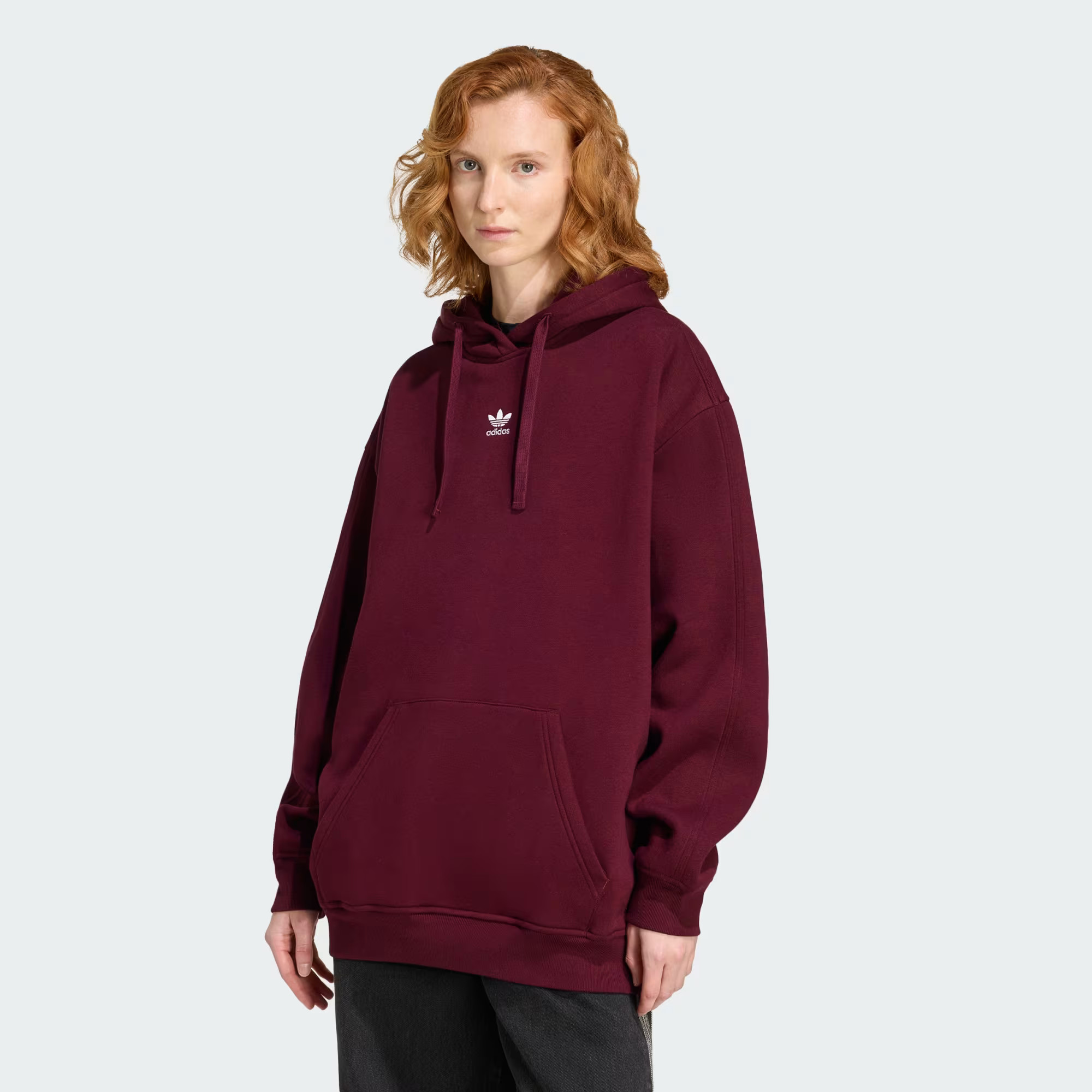 adidas OVERSIZED HOODIE FLEECE - Burgundy | adidas UK | adidas (UK)