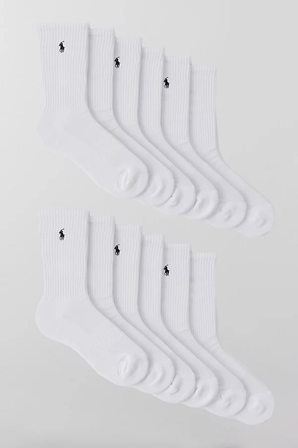 Polo Ralph Lauren Performance Crew Sock 6-Pack in White, Men's at Urban Outfitters | Urban Outfitters (US and RoW)