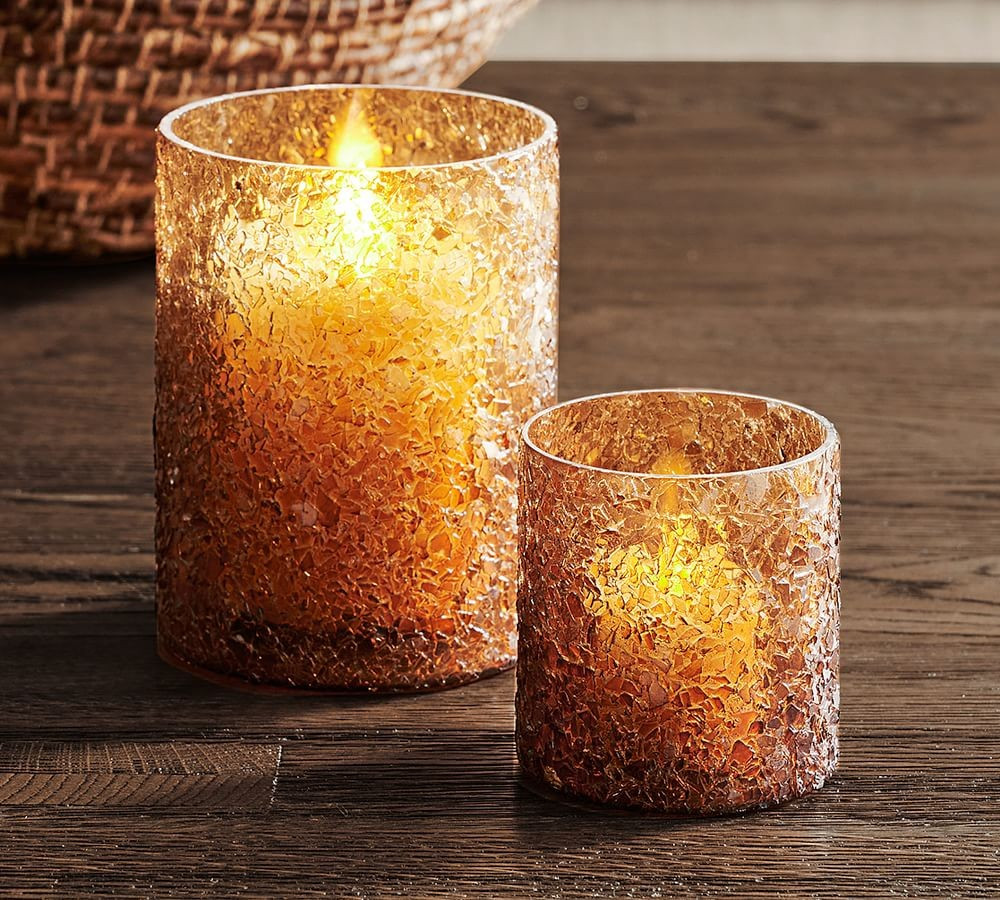 Texture Glass Votives - Amber | Pottery Barn (US)
