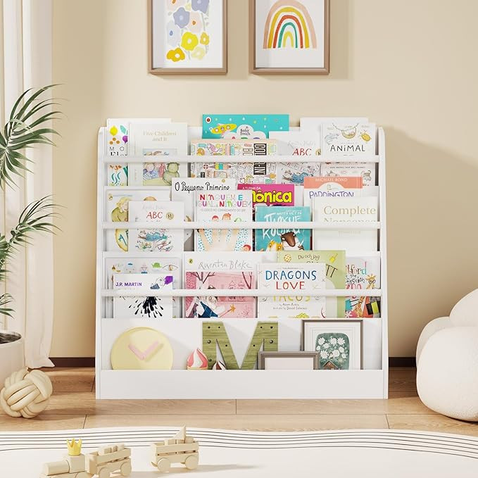 Lkeiyay Kids Bookshlef,4 Tier Montessori Bookcase Kid Room,Toddler Book Display for Classrooms,Pl... | Amazon (US)