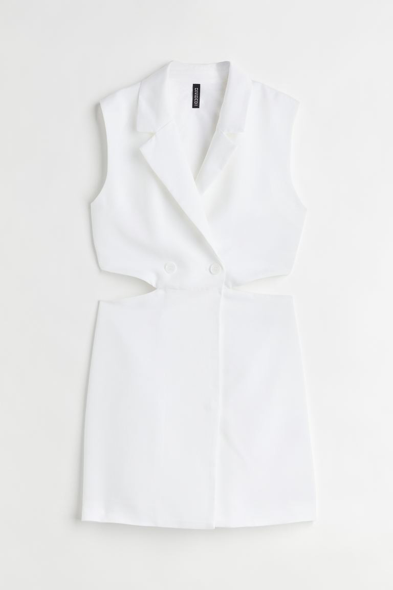 Sleeveless Cut-out Jacket Dress - White - Ladies | H&M US | H&M (US + CA)