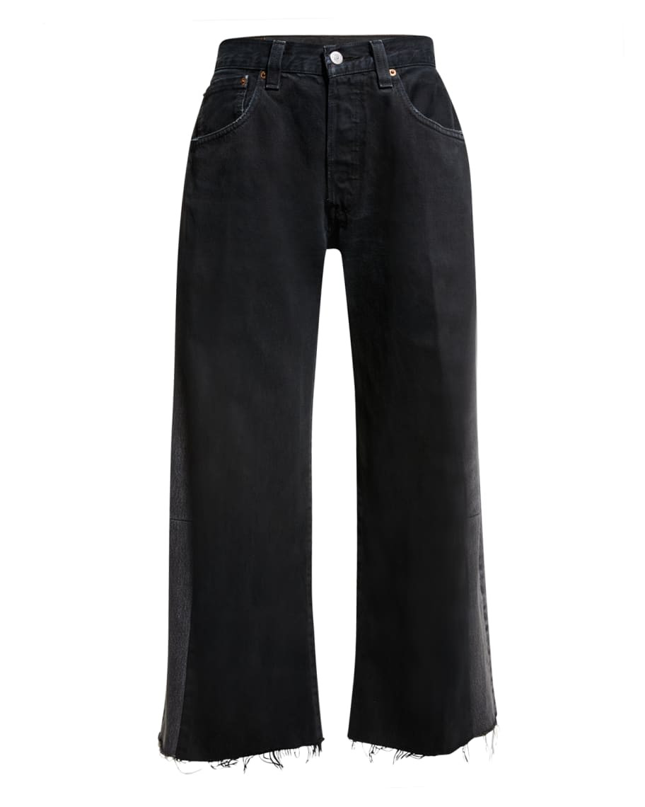 B SIDES Lasso Rework Cropped Wide-Leg Jeans | Neiman Marcus