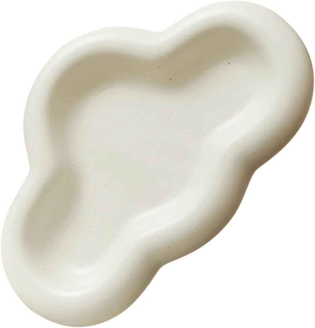 WENSHUO Chubby Jewelry Tray, Cute Cloud Trinket Dish, Matte Crème | Amazon (US)