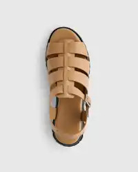 Italian Leather Lug Sole Fisherman Sandal in Bone | Quince