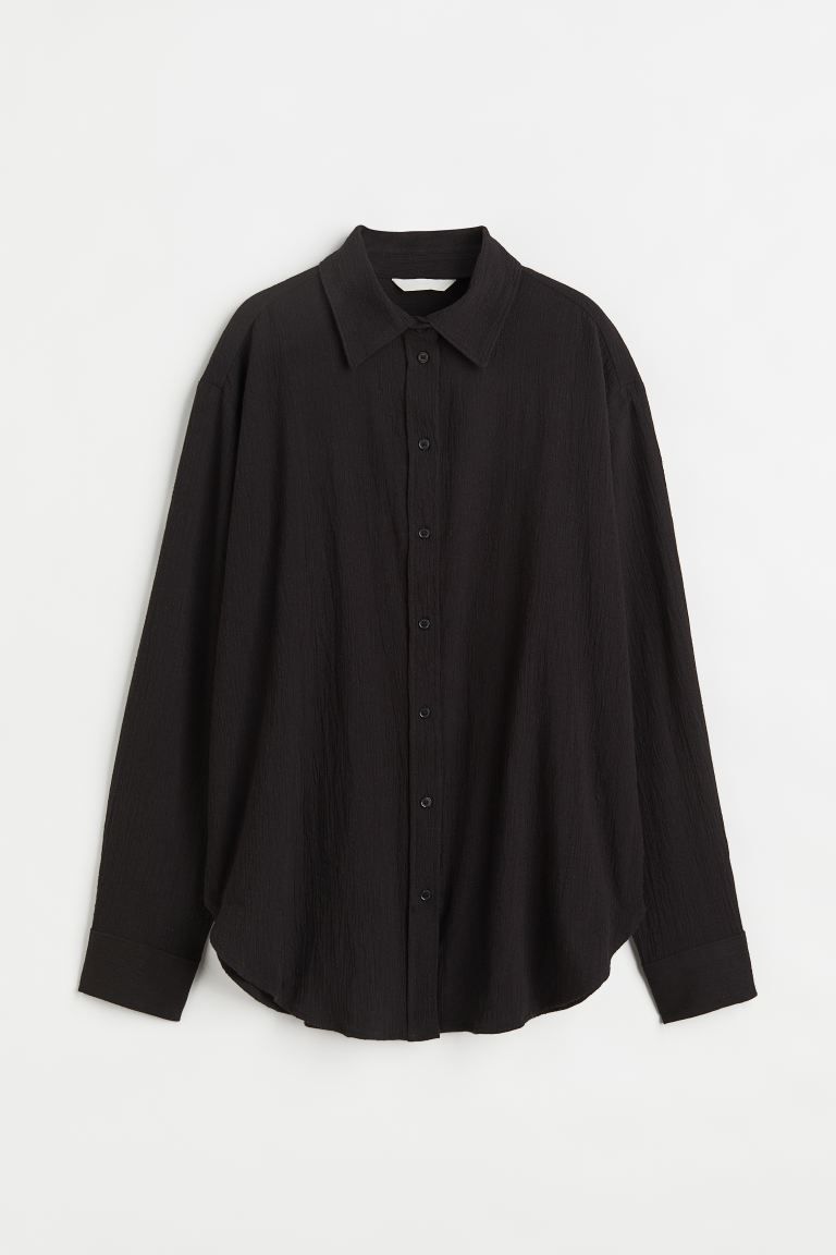 Crinkled cotton shirt | H&M (UK, MY, IN, SG, PH, TW, HK)