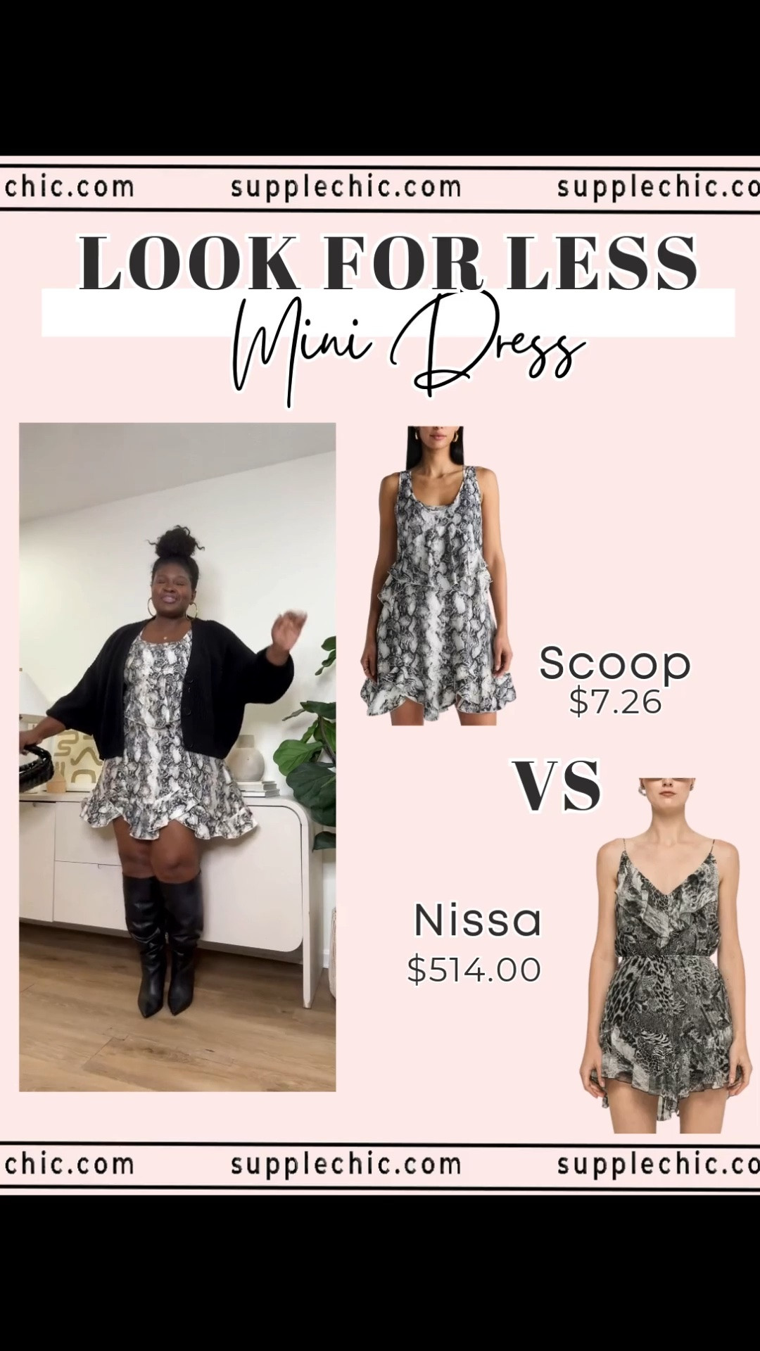 A statement dress doesn’t have to come with a luxury price tag.  This snake print mini dress brings a playful yet elegant feel with its flowy silhouette and eye-catching pattern. Style it with boots and a cozy cardigan for the perfect fall outfit.  snake print dress, mini dress outfit, designer look for less, fall dress ideas, affordable fashion finds, women’s fall outfits

#LTKootd #LTKMidsize #LTKSeasonal