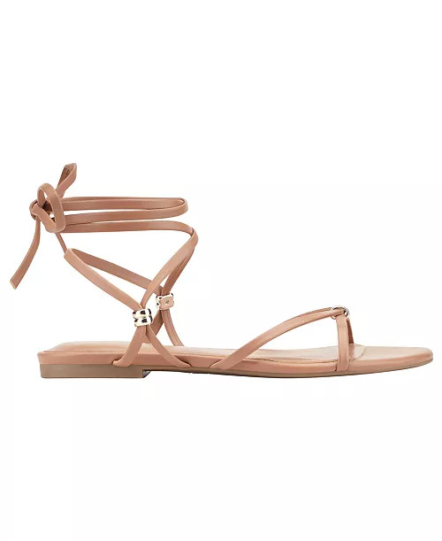 Marc Fisher LTD Women's Este Leather Strappy Tie-Up Sandals - Macy's | Macy's