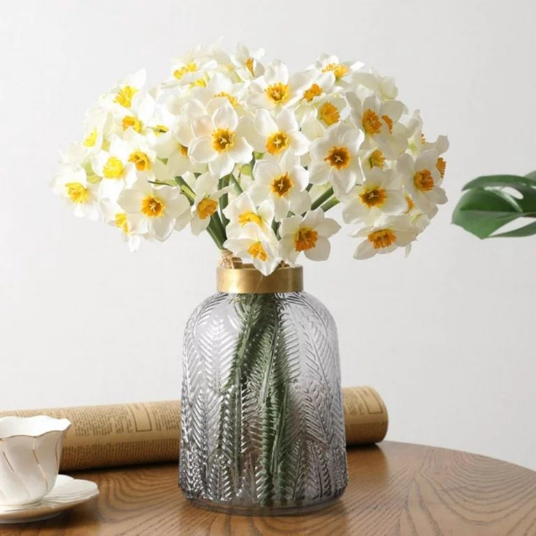 6 Pcs/Bunch Artificial Flowers Faux Daffodil, Real Touch Bouquet for Wedding Home Office Festival... | Walmart (US)