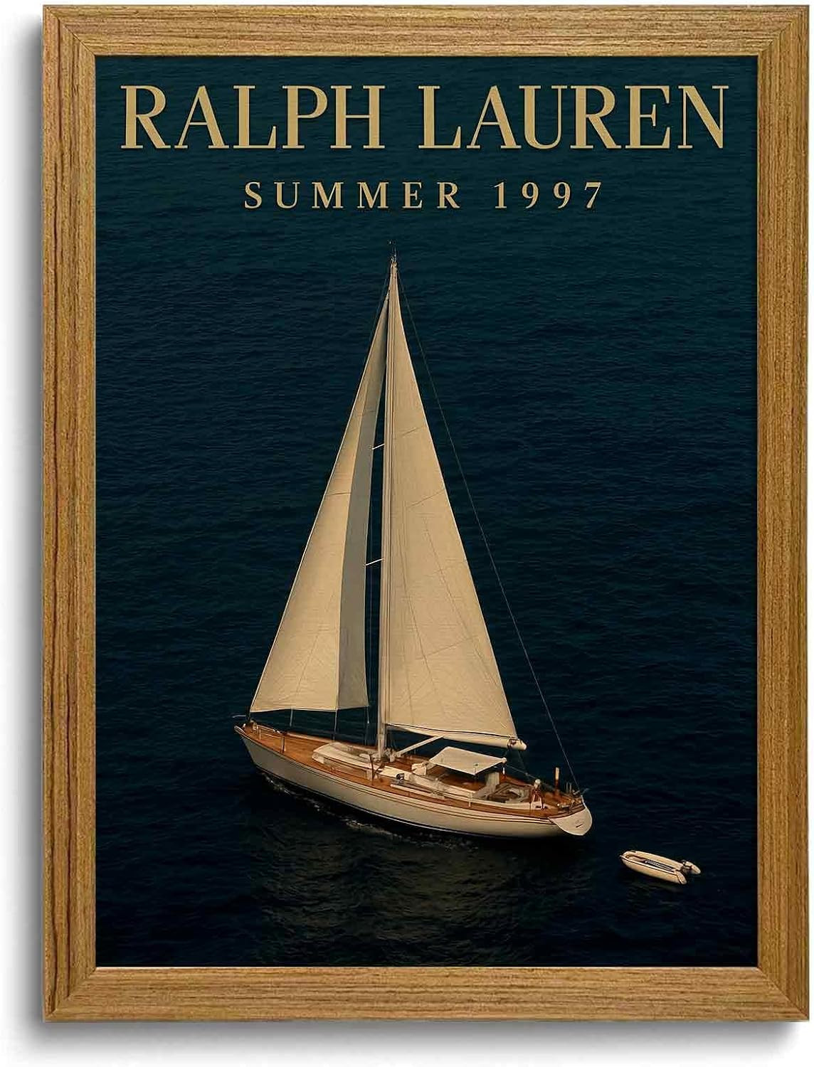 Vintage Nautical Wall Art Framed Sail Boat Coastal Wall Decor | Amazon (US)