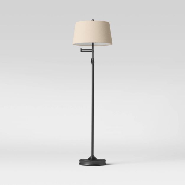 Swing Arm Oil Rubbed Floor Lamp (Includes LED Light Bulb) Bronze - Threshold™ | Target