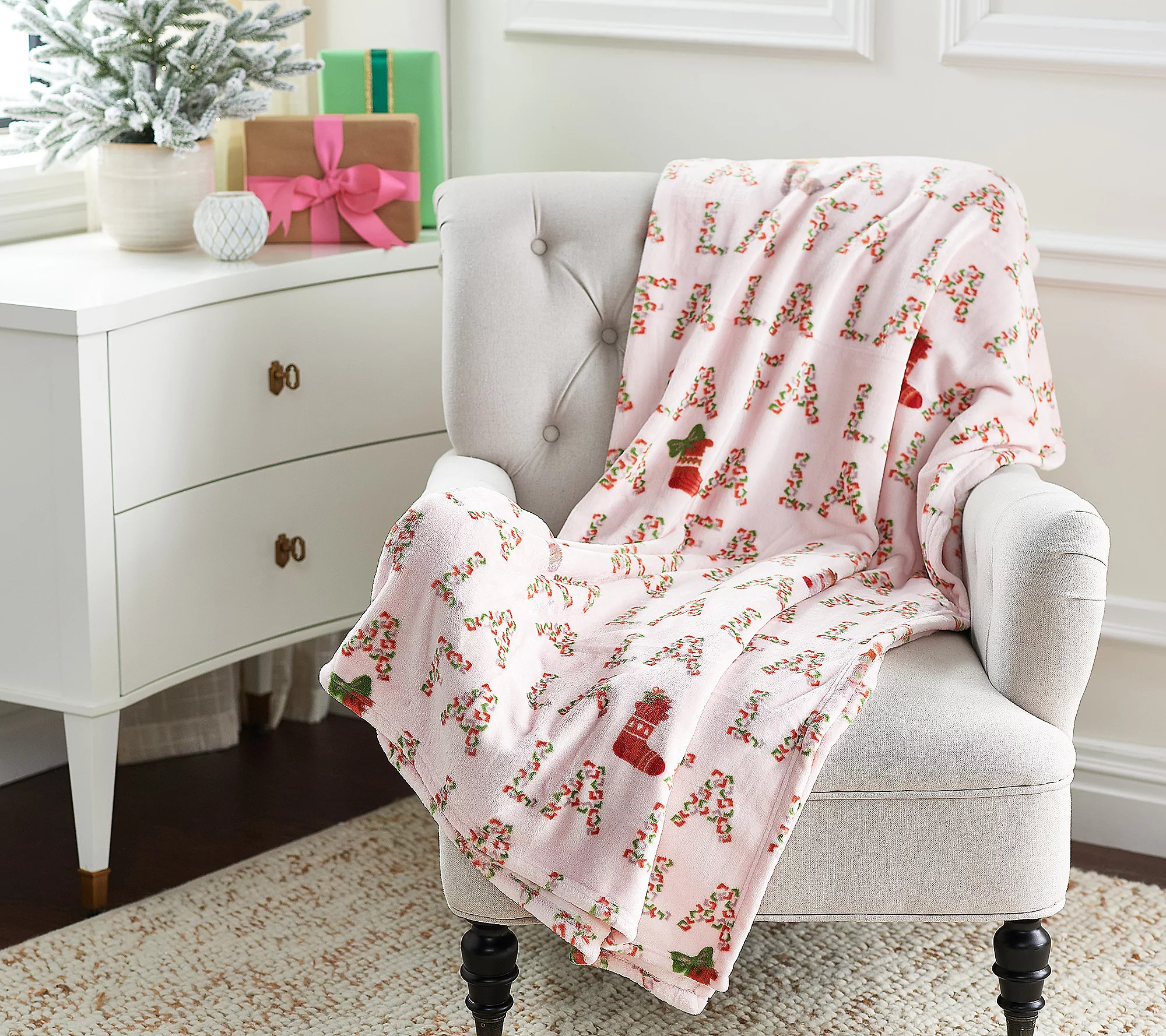 Kringle Express Oversized Printed Whimsical Throw | QVC