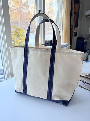 Vintage LL Bean Tote Navy Blue Handles Bag 22” Canvas 1980’s  | eBay | eBay UK