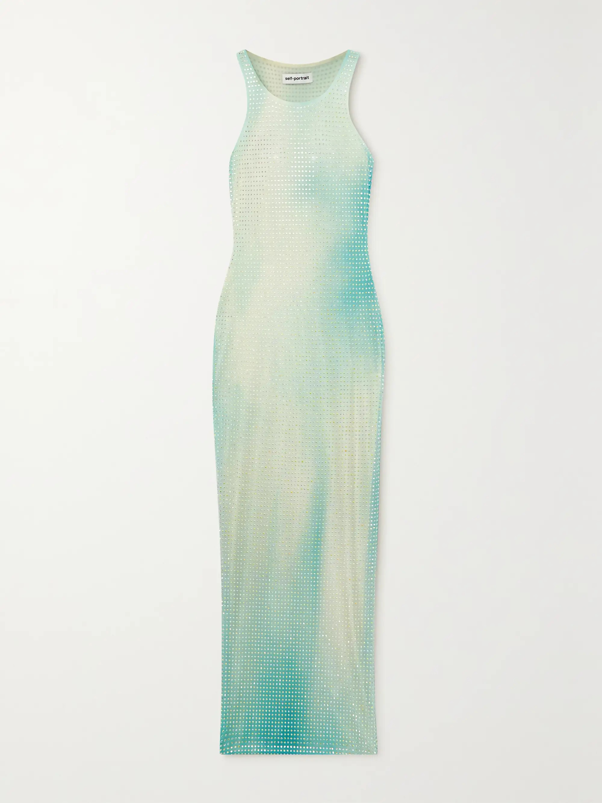 Crystal-embellished ombre stretch-mesh maxi dress | NET-A-PORTER APAC
