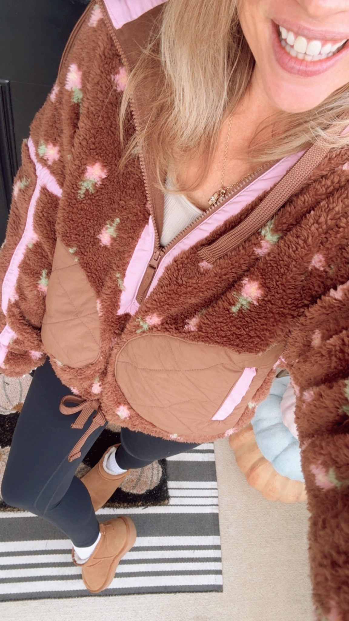 This printed fur half zip is everything!!! Size small & super soft! 

Target 