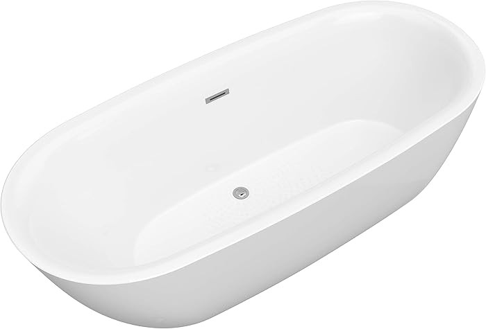 ANZZI Freestanding Tub 67”, Soaker Tub, Acrylic Center Drain, Luxury Spacious, Deep Soaker Bath... | Amazon (US)
