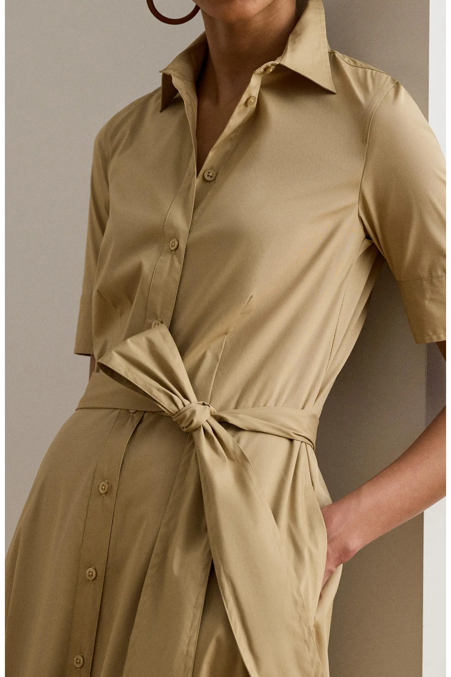 Lauren Ralph Lauren Belted Cotton Blend Shirtdress (Women) | Nordstrom | Nordstrom