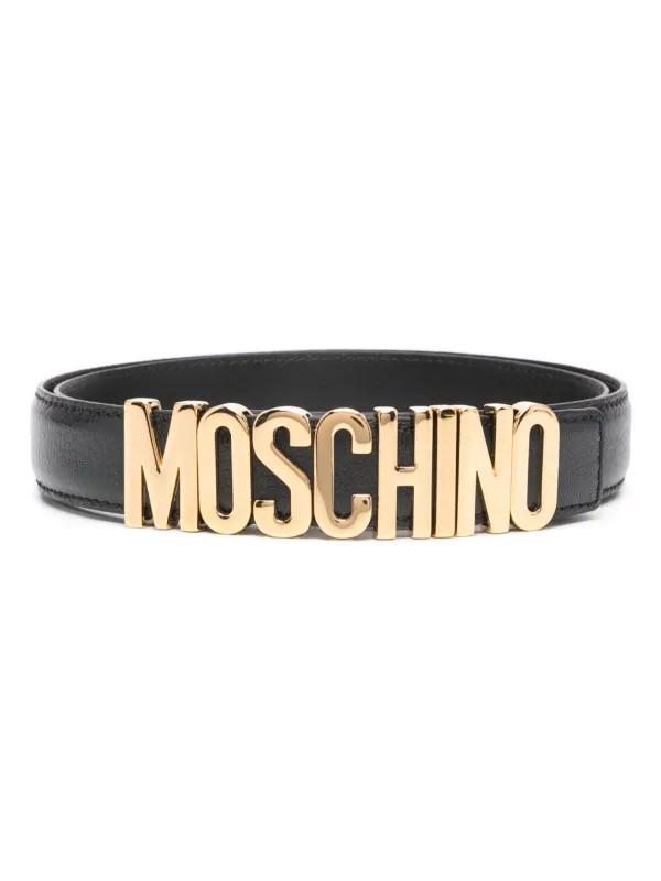 Moschino Logo Leather Belt  | Black | FARFETCH UK | Farfetch Global