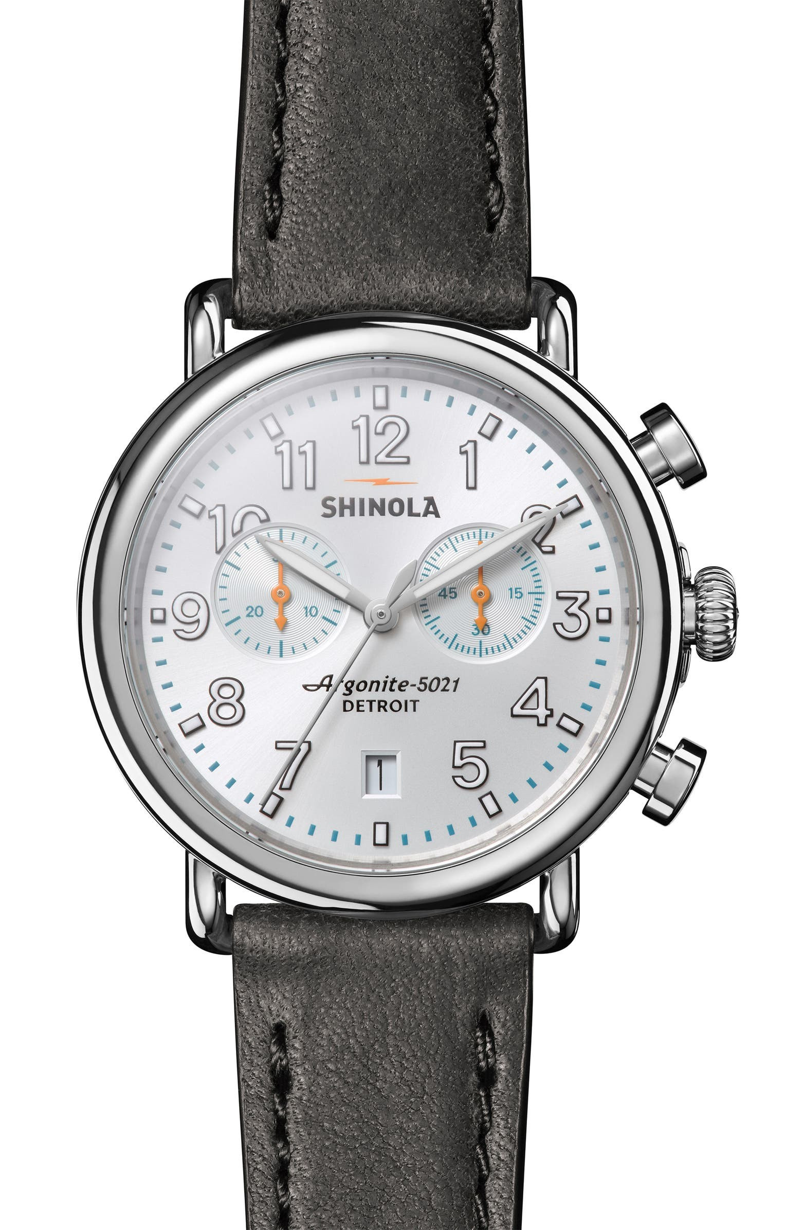 'The Runwell Chrono' Leather Strap Watch, 41mm | Nordstrom