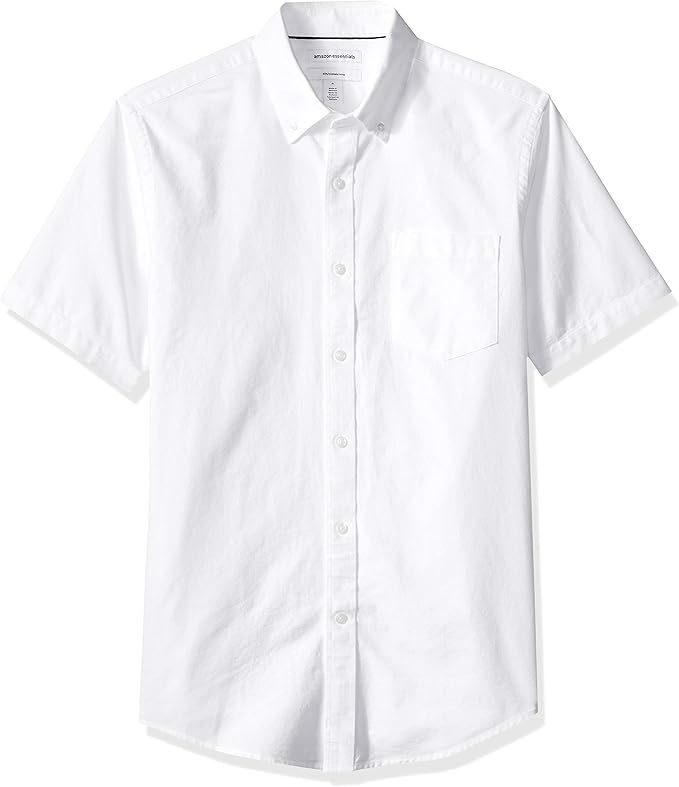 Amazon Essentials Men's Slim-Fit Short-Sleeve Pocket Oxford Shirt | Amazon (US)