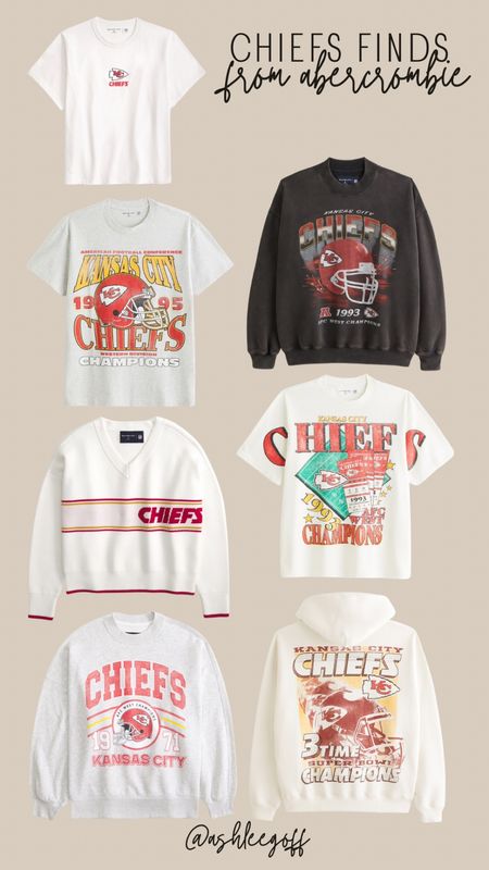The cutest Abercrombie Chiefs tshirts + sweatshirts! Use code JENREED for 20% off. 

#LTKstyletip #LTKfindsunder100 #LTKMostLoved