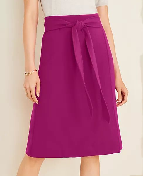 Doubleweave Tie Waist Wrap Skirt | Ann Taylor | Ann Taylor (US)