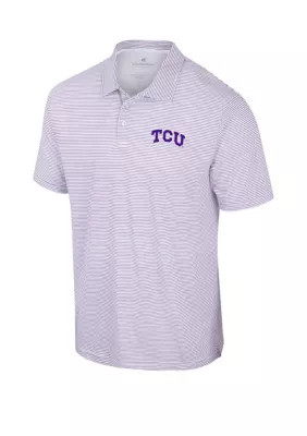 Colosseum Athletics NCAA TCU Horned Frogs Feeder Stripe Short Sleeve Polo Shirt | Belk
