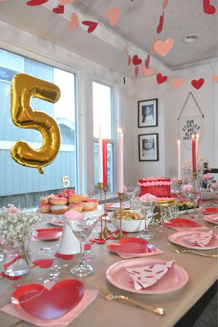 Courage is a “heart” word birthday dinner set up! All supplies linked 

#LTKkids #LTKparties #LTKfamily